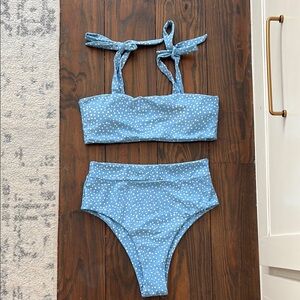 Blue Polka Dot Bikini Set